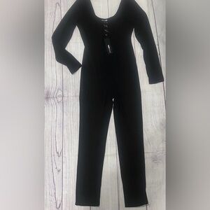 Fashion Nova Sleek Black Jumpsuit XL